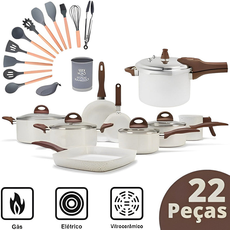 Conjunto Ceramic Premium Life Smart Plus Vanilla [71% OFF + FRETE GRÁTIS SOMENTE HOJE]